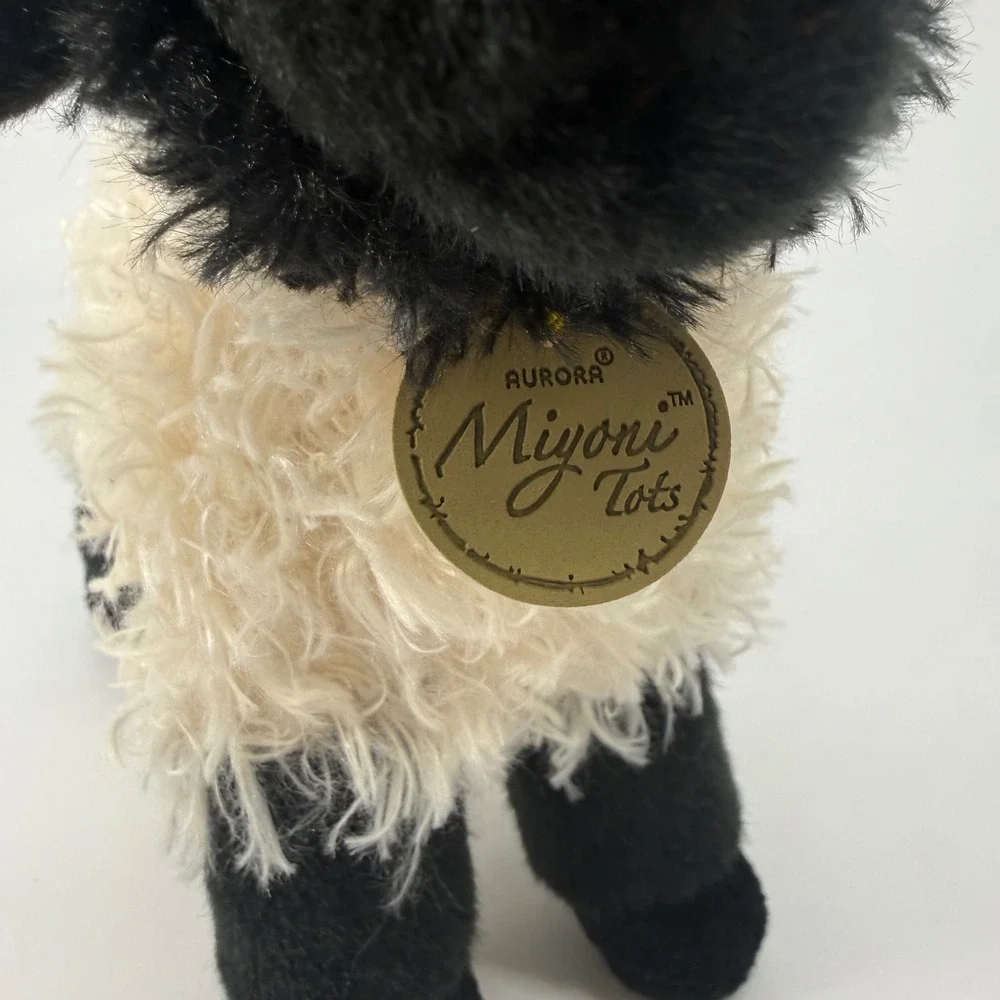 Aurora Miyoni Tots 8.5in Suffolk Lamb Plush Black Face Cream Fleece 26365